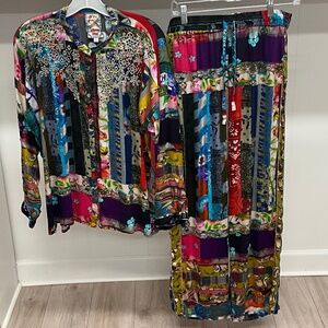 Johnny Was Silk Two Piece Set